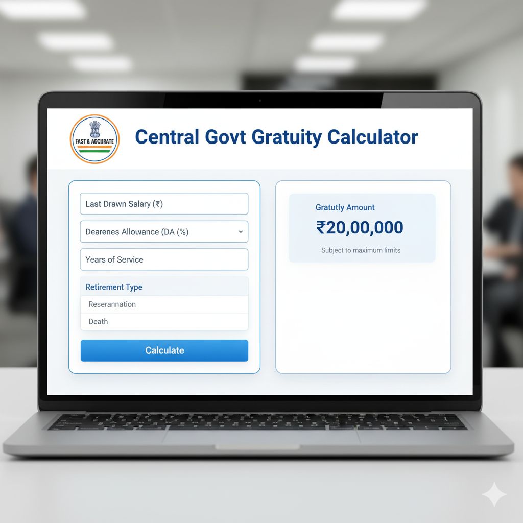 Central Goverment Gratuity Calculator – Fast & Accurate 1 Central Government Gratuity Calculator