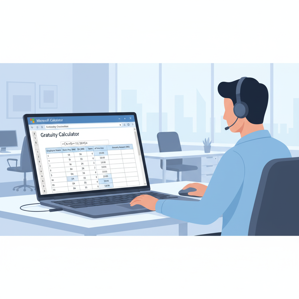 Gratuity Calculation in Excel – Step-by-Step Formula & Guide 2 Gratuity Calculation in Excel