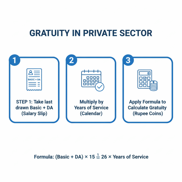 calculate gratuity for private sector employees​